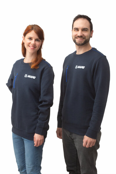 Unisex-Sweatshirt mit kontrastfarbener zip Tasche